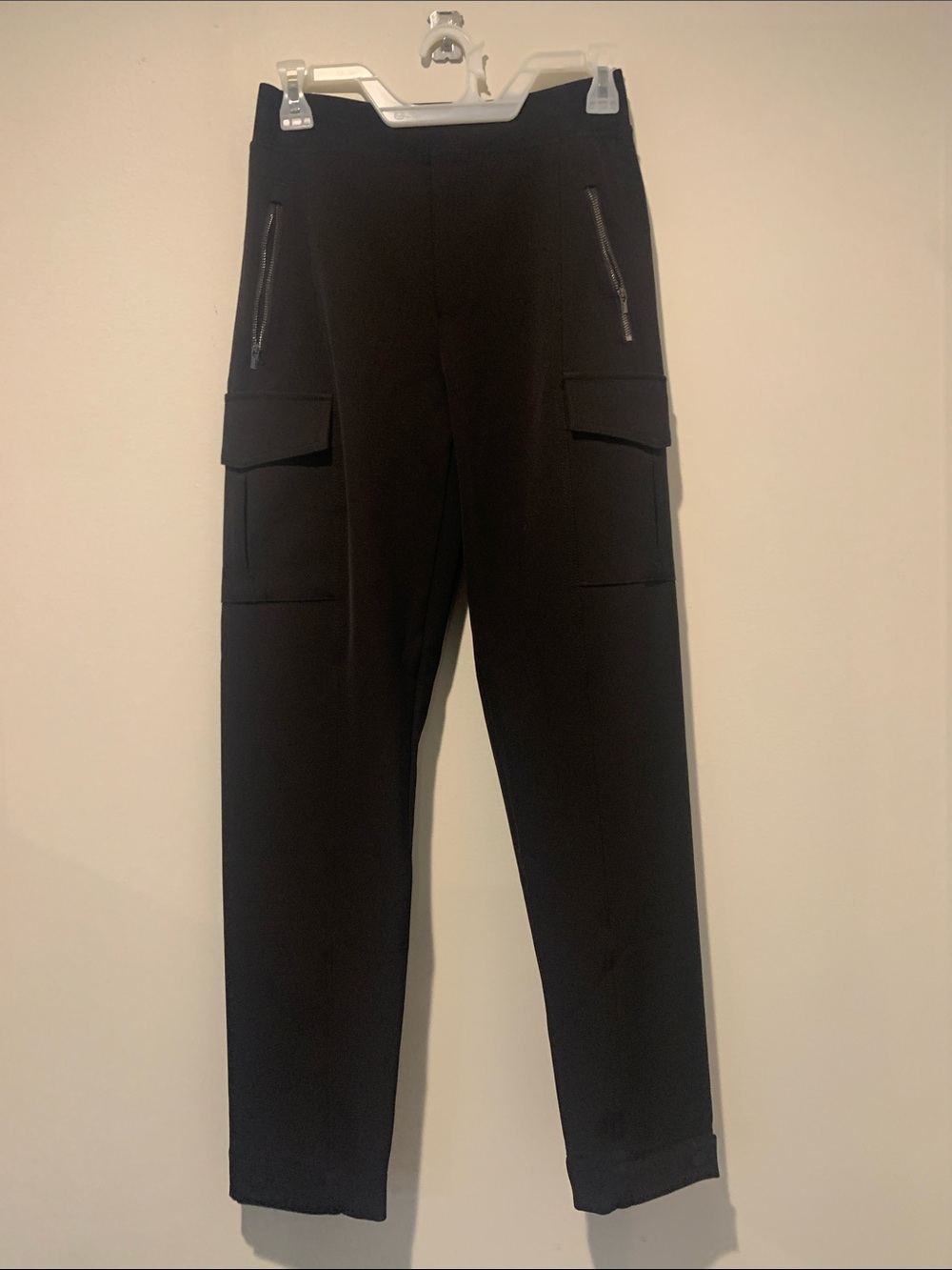 Athleta Black Cargo Jogger Pants with Zip Pockets
